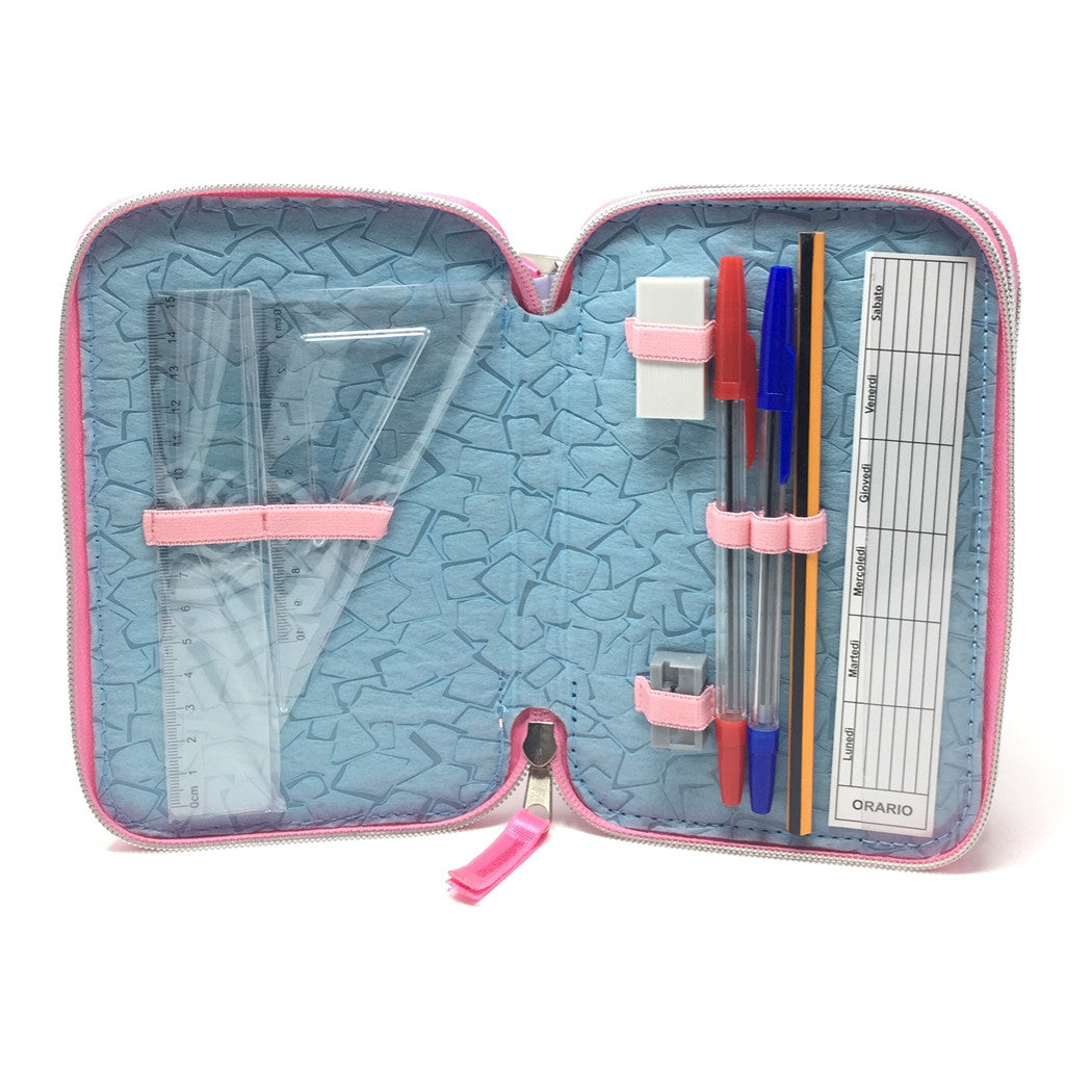 Trade Shop - Astuccio Scuola 3d Principesse Cenerentola Rapunzel Ariel Disney 3 Zip Cerniere -