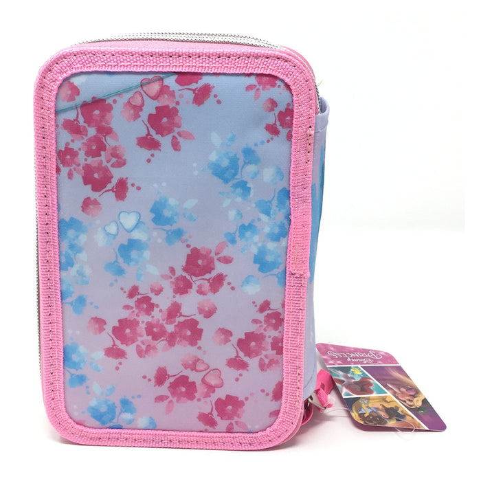 Trade Shop - Astuccio Scuola 3d Principesse Cenerentola Rapunzel Ariel Disney 3 Zip Cerniere -