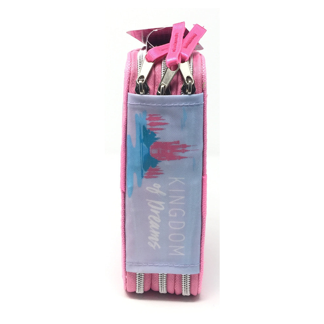 Trade Shop - Astuccio Scuola 3d Principesse Cenerentola Rapunzel Ariel Disney 3 Zip Cerniere -