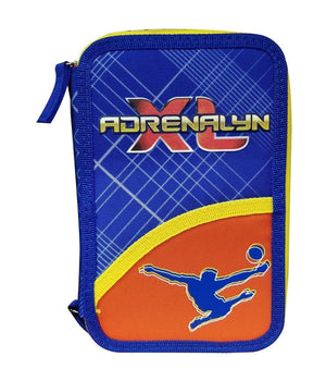 Astuccio Scuola Calciatori Panini Adrenalyn Triplo Completo 3 Zip Per Ragazzi         