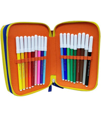 Astuccio Scuola Calciatori Panini Adrenalyn Triplo Completo 3 Zip Per Ragazzi         