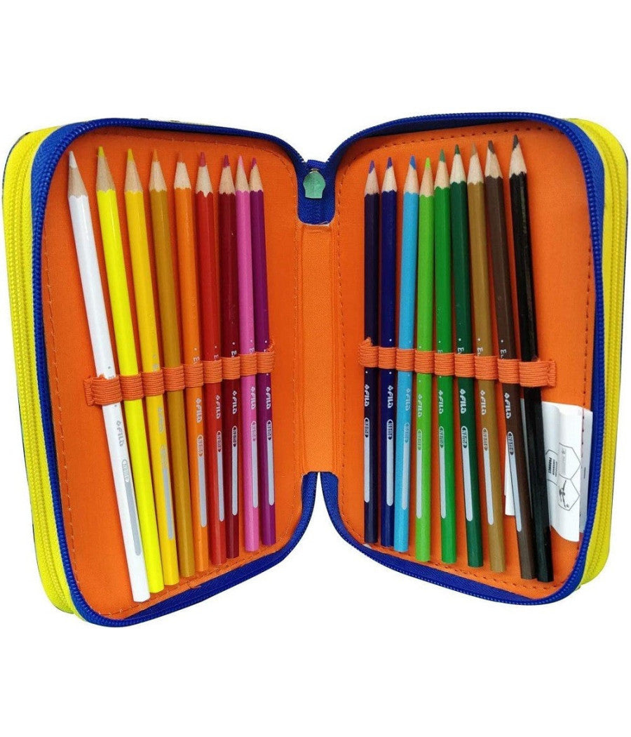 Astuccio Scuola Calciatori Panini Adrenalyn Triplo Completo 3 Zip Per Ragazzi         