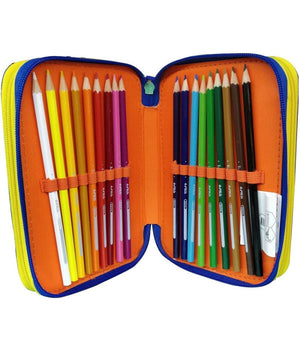 Astuccio Scuola Calciatori Panini Adrenalyn Triplo Completo 3 Zip Per Ragazzi         