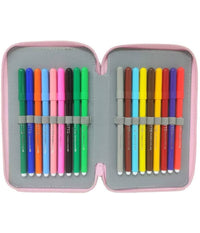 Astuccio Scuola Minnie Mouse Multiscomparto 3 Zip Pennarelli Giotto 20x13x6cm         