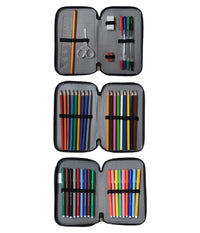 Astuccio Scuola Overlook Multiscomparto 3 Zip Portacolori Pennarelli Penne         