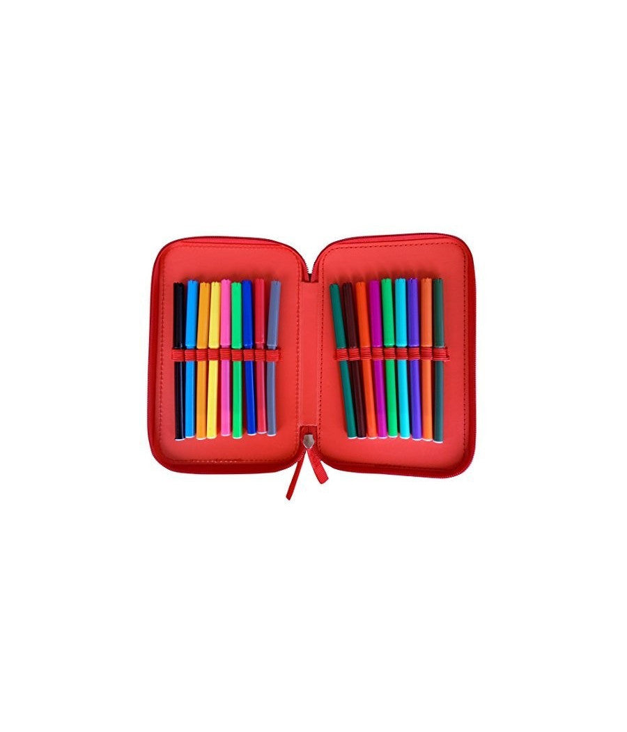 Astuccio Spiderman Marvel 3 Zip 20x13x6.5cm Uomo Ragno Accessoriato Scuola Bambini         