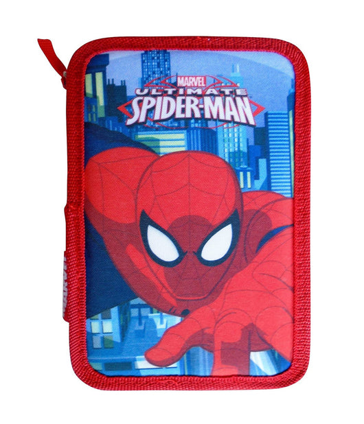 Astuccio Spiderman Marvel 3 Zip 20x13x6.5cm Uomo Ragno Accessoriato Scuola Bambini         