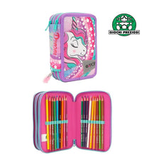 Astuccio Triplo Unicorn Gopop Portapastelli Penne Pennarelli Accessori Scuola Gp         