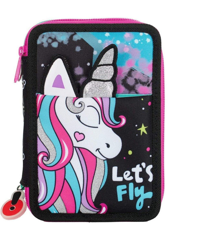 Astuccio Triplo Unicorn Gopop Portapastelli Penne Pennarelli Accessori Scuola         