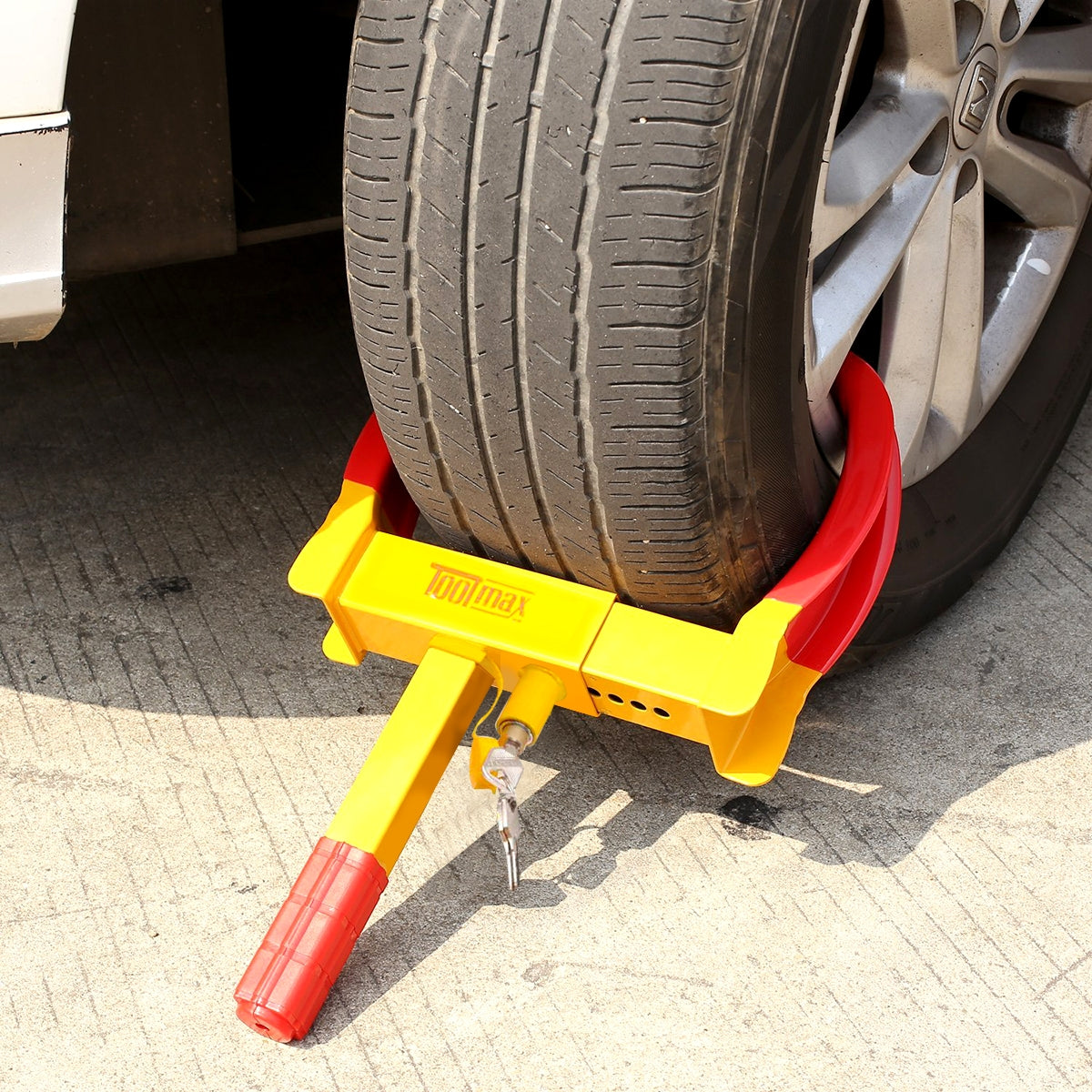 Pinza artiglio della ruota per auto Morsetto bloccaggio per ruote antifurto con 3 chiavi-Accessori per veicoli