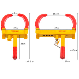 Pinza artiglio della ruota per auto Morsetto bloccaggio per ruote antifurto con 3 chiavi-Accessori per veicoli