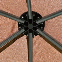 Gazebo da Giardino Pieghevole ed Esagonale con Zanzariera, in Acciaio e Poliestere, 3.2x3.2x2.7 m, Marrone