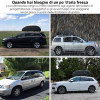 Portapacchi per auto senza griglie con capacit¨¤ di 400L, Contenitore morbido resistente all¡¯acqua con cinghie per SUV jeep Nero-Accessori per veicoli