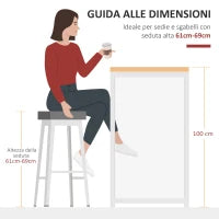 Tavolo Alto da Cucina e Bar con 3 Mensole, Struttura in Acciaio e MDF, Stile Moderno, Bianco, 115x55x100cm