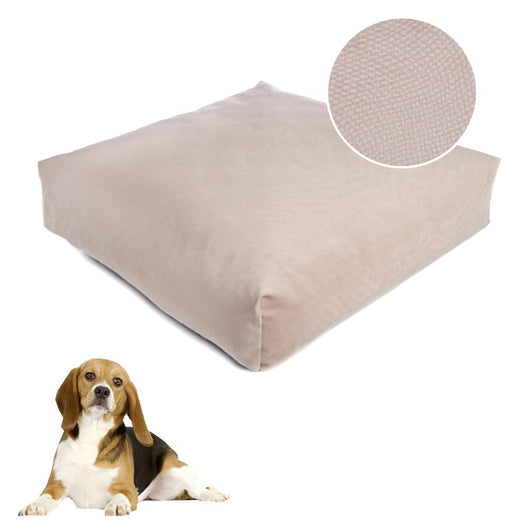 Cuscino per cani sfoderabile velvet beige diametro 80 x 80 h 17 cm fuss-dog made in italy