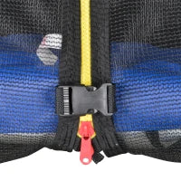 Trampolino Elastico da Esterno, Tappeto Elastico per Bambini e Adulti da Giardino con Rete di Sicurezza e Bordo Imbottito, Giochi da Giardino e Casa, Ø366x269cm, Blu e Nero