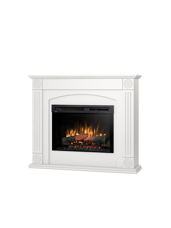 ATRATO - Caminetto Elettrico Da Pavimento A Libera Installazione A LED - Bianco opaco 26"- 114x96x29