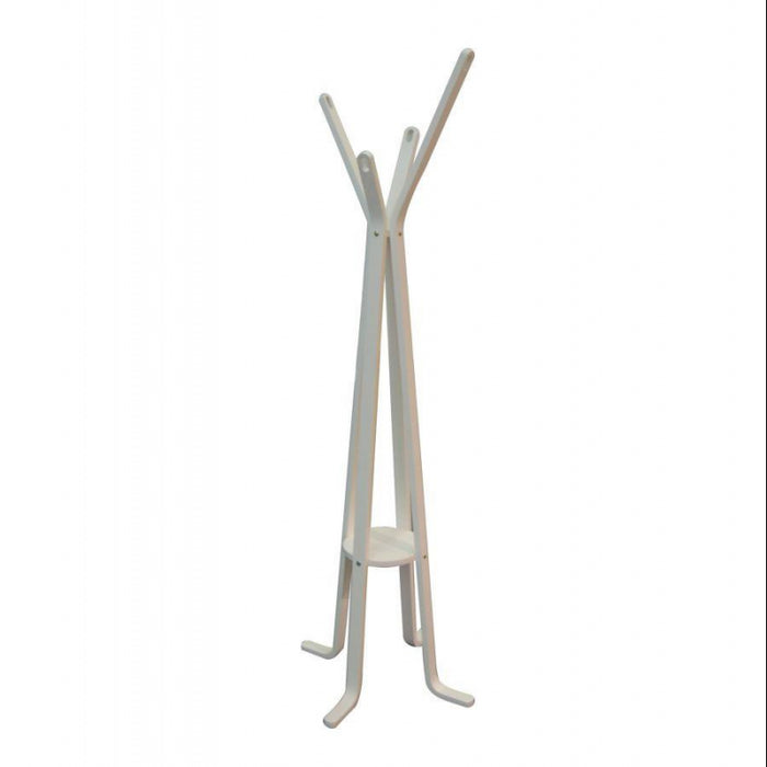 Attaccapanni a stelo legno bianco 4 braccia cm50h180