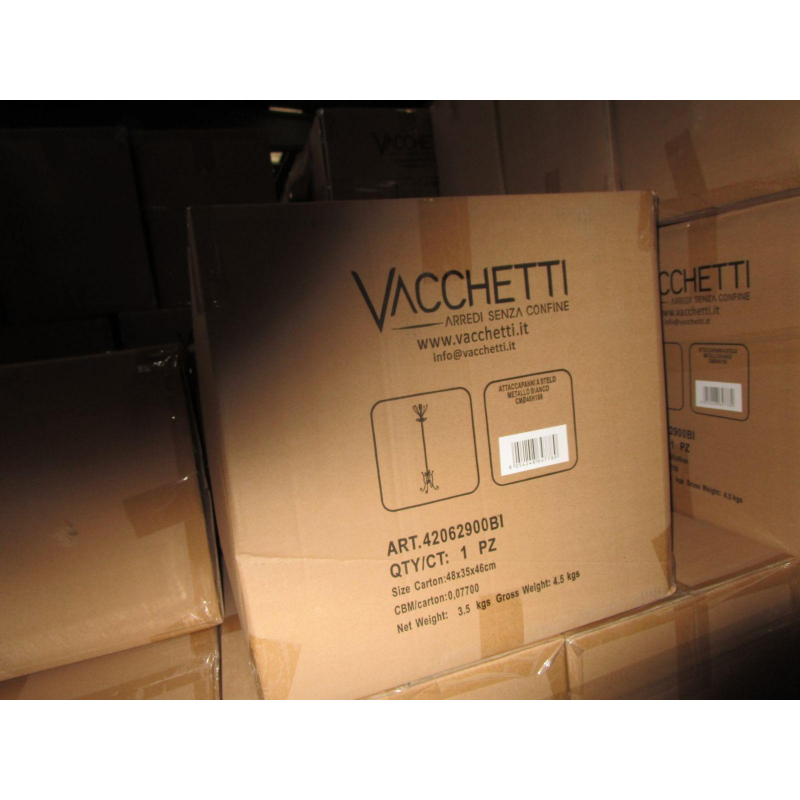 Attaccapanni a stelo metallo bianco cm ø34h180