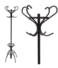 Attaccapanni Appendiabiti Piantana In Metallo Ganci Moderno Nero 45x170cm 756658         