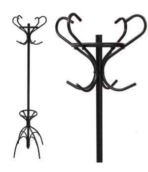 Attaccapanni Appendiabiti Piantana In Metallo Ganci Moderno Nero 45x170cm 756658         