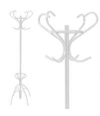 Attaccapanni Appendiabiti Piantana Metallo Bianco Ganci Moderno 45x170cm 756689         