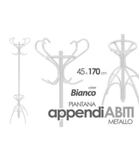 Attaccapanni Appendiabiti Piantana Metallo Bianco Ganci Moderno 45x170cm 756689         