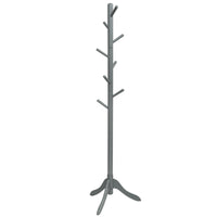 Attaccapanni in legno regolabile in altezza con 8 ganci, Albero porta abiti da terra 50x50x175cm Grigio-Appendiabiti