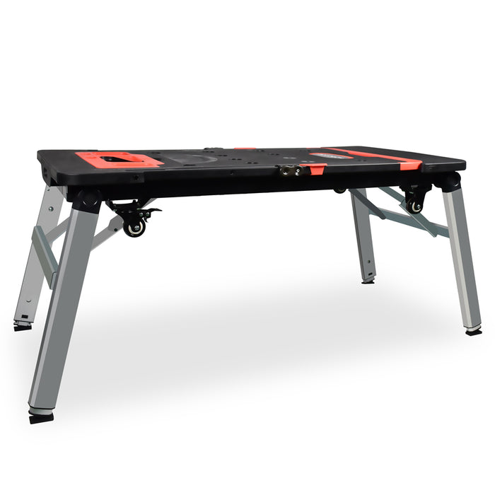 Tavolo da lavoro multifunzione 5in1 tavolo da officina pieghevole e portatile | banco da lavoro | cavalletto telescopico | trabattello | carrello sottomacchina | carrello porta pacchi