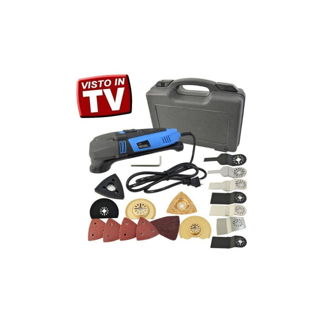 Trade Shop - Attrezzo Elettrico Multi Tool Set Utensile Raschietto Rotatorio Con 19 Accessori -