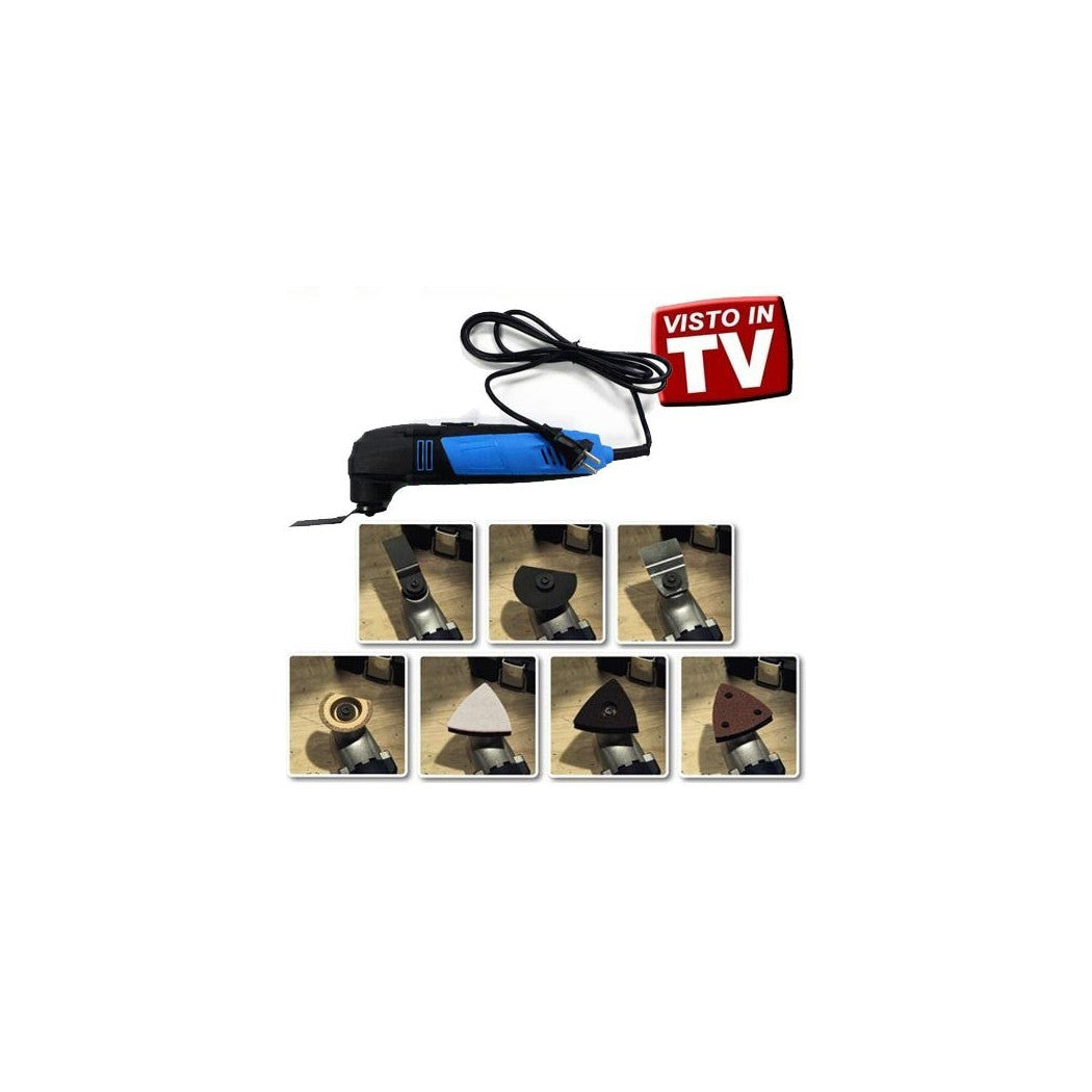 Trade Shop - Attrezzo Elettrico Multi Tool Set Utensile Raschietto Rotatorio Con 19 Accessori -