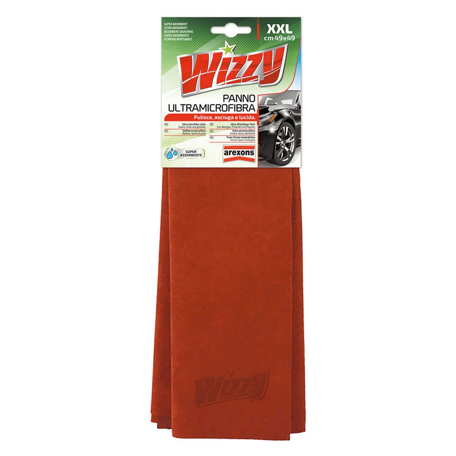 panno ultra microfibra per autovetture 'wizzy' cm 49 x 49 cod:ferx.9200010nlm