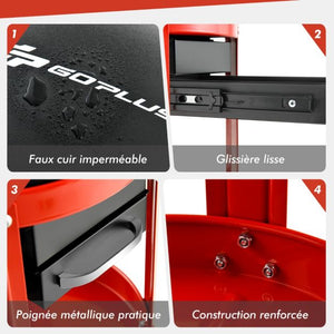 Sgabello da officina pneumatico con 4 ruote universali vassoio portautensili seduta imbottita 40 x 40 x 435 cm 150 kg 20_0006562