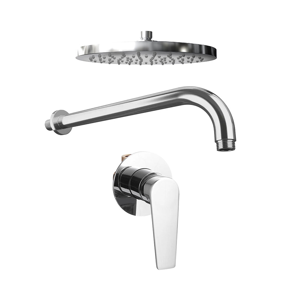 Set doccia cromato - Miscelatore incasso Audrey con braccio e soffione 20 cm