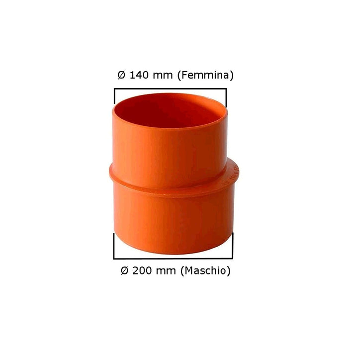 Aumento in pvc - bicchiere su ø minore : Colore - Arancio, Diametro - 140x200