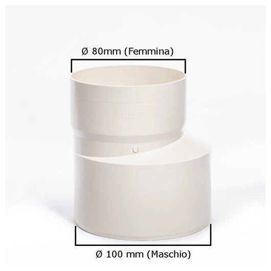 Aumento in pvc - bicchiere su ø minore : Colore - Avorio, Diametro - 80x100