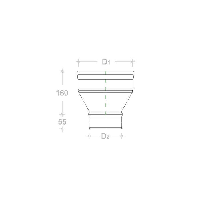 Aumento in rame da m 140 a f variabile, diametro 250mm