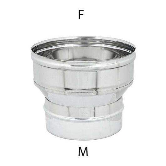 Aumento inox da m 100 a f variabile spessore 6 decimi aisi 304, diametro 130mm