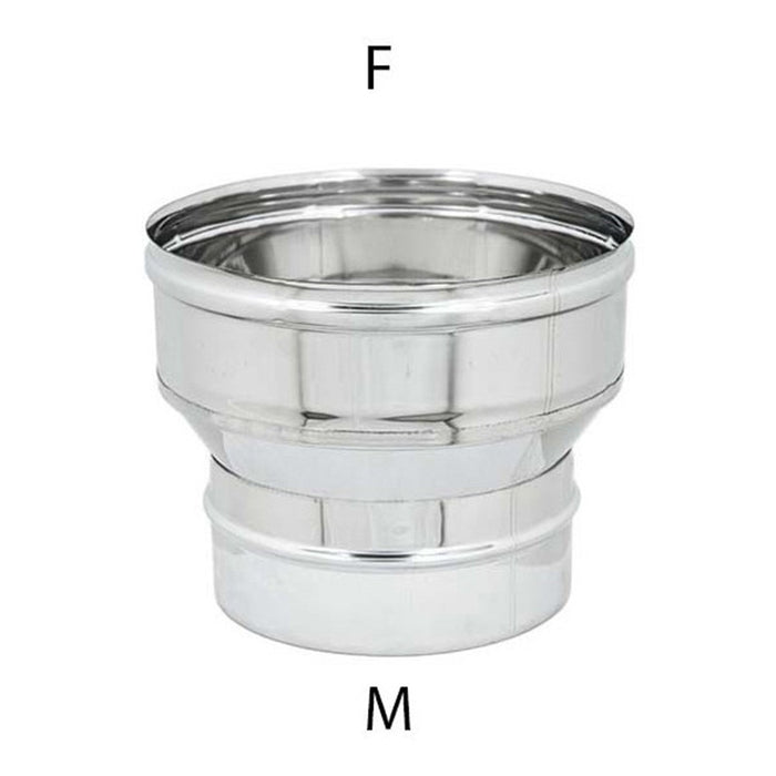 Aumento inox da m 120 a f variabile spessore 6 decimi aisi 304, diametro 160mm