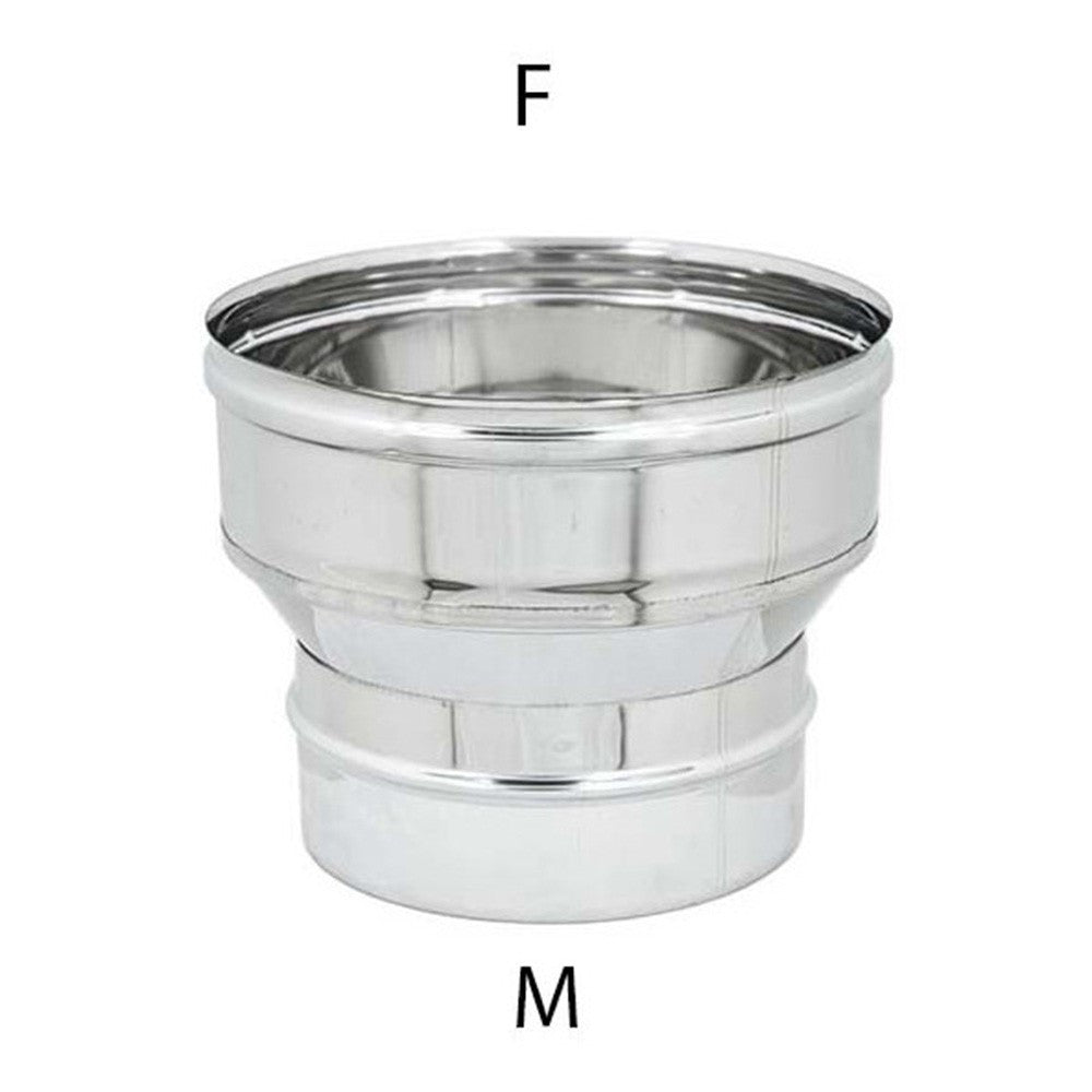 Aumento inox da m 120 a f variabile spessore 6 decimi aisi 304, diametro 200mm