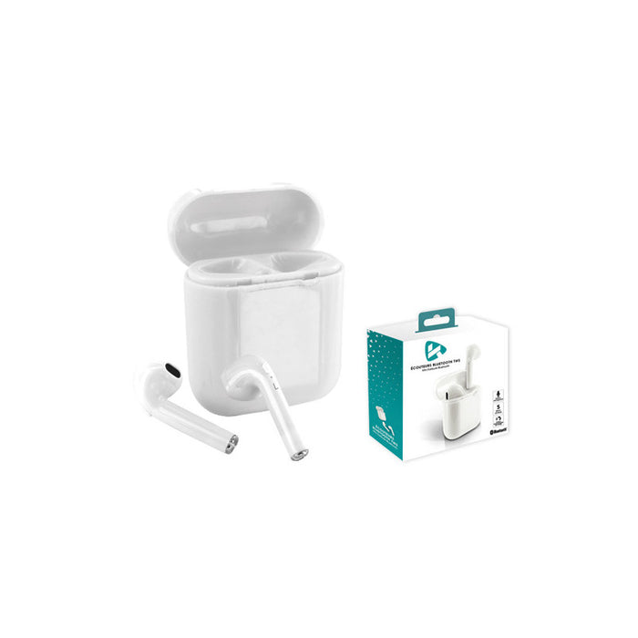 Auricolari Bluetooth bianchi con microfono + custodia – Universale