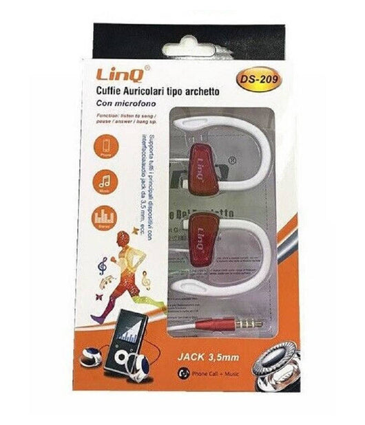 Auricolari Cuffie Archetto Ds-209 Microfono Smartphone Mp3 Sport Cavo Jack 3,5mm         