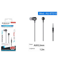 Auricolari Cuffie Cavo Da 1,2 Metri Connettore Aux 3,5mm Per Smartphone Au-9t010         