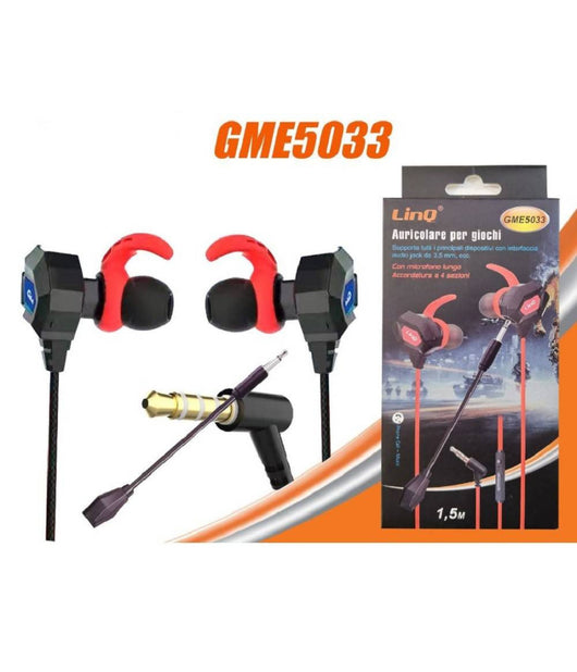 Auricolari Cuffie Gaming Jack 3,5mm Console Pc Per Giochi Con Microfono Gme5033         