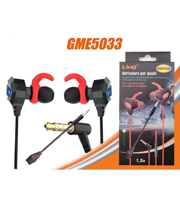 Auricolari Cuffie Gaming Jack 3,5mm Console Pc Per Giochi Con Microfono Gme5033         