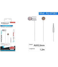 Auricolari Cuffie In-ear Cavo 1,2 Metri Connettore Aux 3,5mm Smartphone Au-9t007         