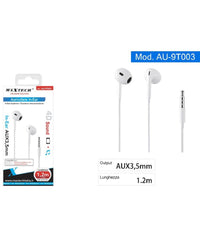 Auricolari Cuffie In-ear Cavo Da 1,2mt Connettore Aux 3,5mm Smartphone Au-9t003         
