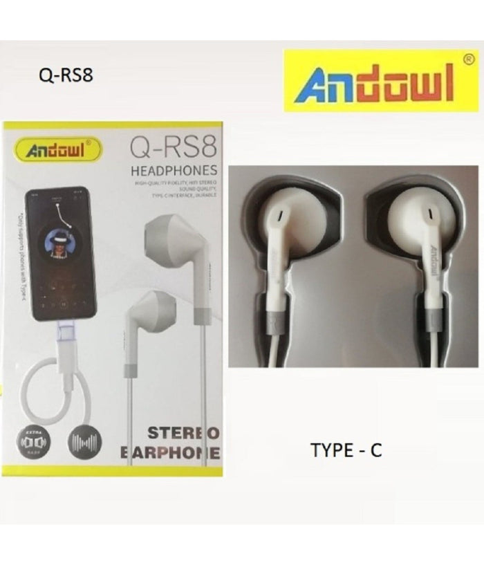 Auricolari Cuffie In-ear Stereo Vivavoce Con Presa Type-c Per Smartphone Q-rs8         
