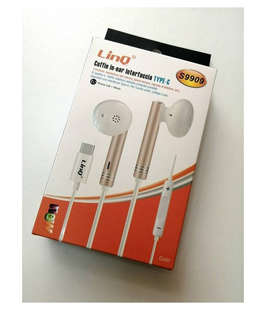 Auricolari Cuffie Stereo In-ear Con Regolazione Volume Musica Tipo C Type-c S9909         