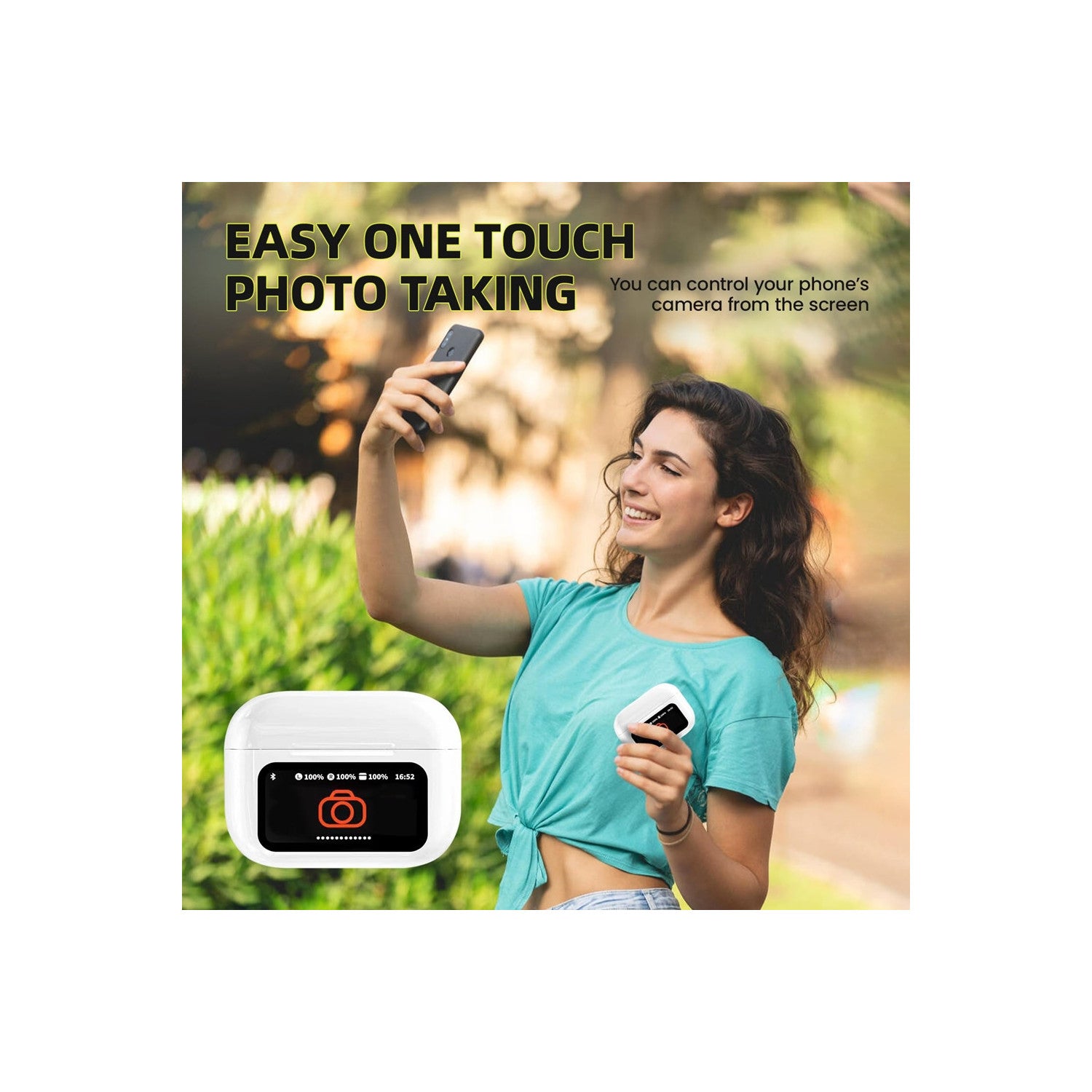 Trade Shop - Auricolari In-ear Cuffie Tws Bluetooth Wireless V5.4 Custodia Lcd Touch Screen -